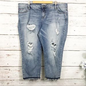 Slink Curvy Distressed Cropped Jeans